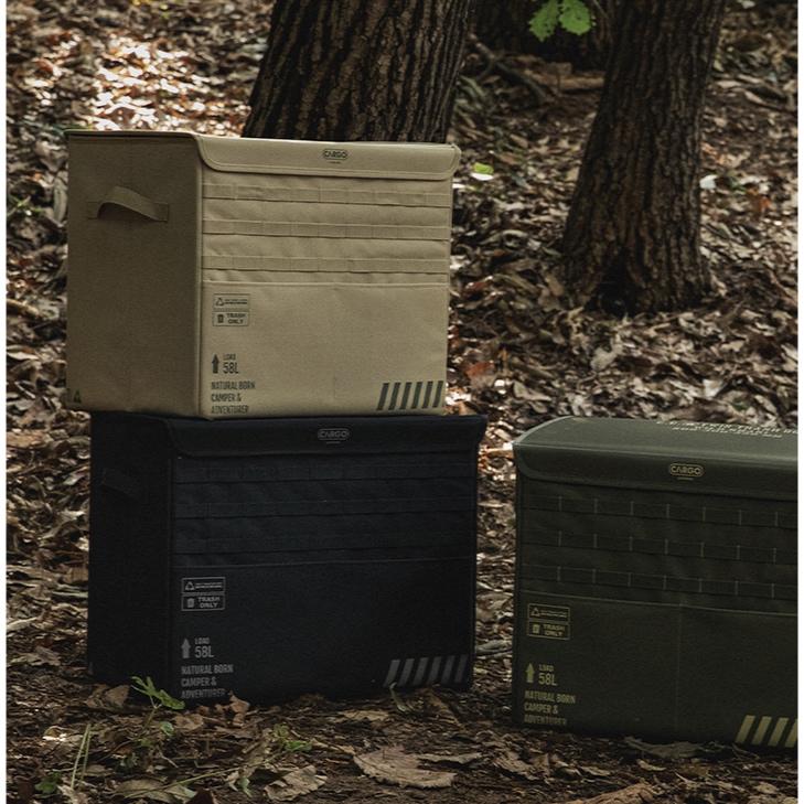 CARGO 工業風磁吸式掀蓋垃圾桶-大容量58L【好勢露營】附收納袋 戶外垃圾桶 露營垃圾架 裝備箱 收納箱-細節圖5