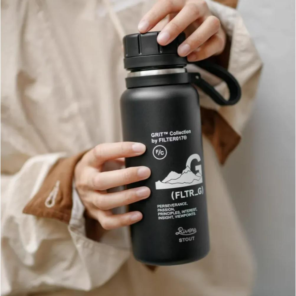 Filter017 x 日本Rivers 聯名 真空金屬保溫瓶 500ml【好勢露營】黑化保溫杯 不鏽鋼真空不銹鋼結構-細節圖8