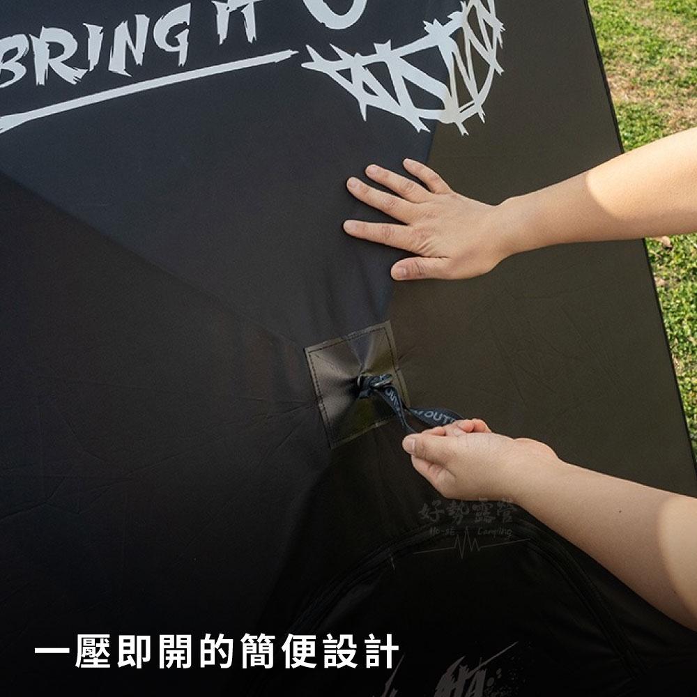 KZM 塗鴉沙灘帳【好勢露營】黑化速搭帳 通風沙灘帳篷 公園帳篷 登山帳篷 三面紗窗 速開帳篷 遮陽帳篷 KAZMI-細節圖4