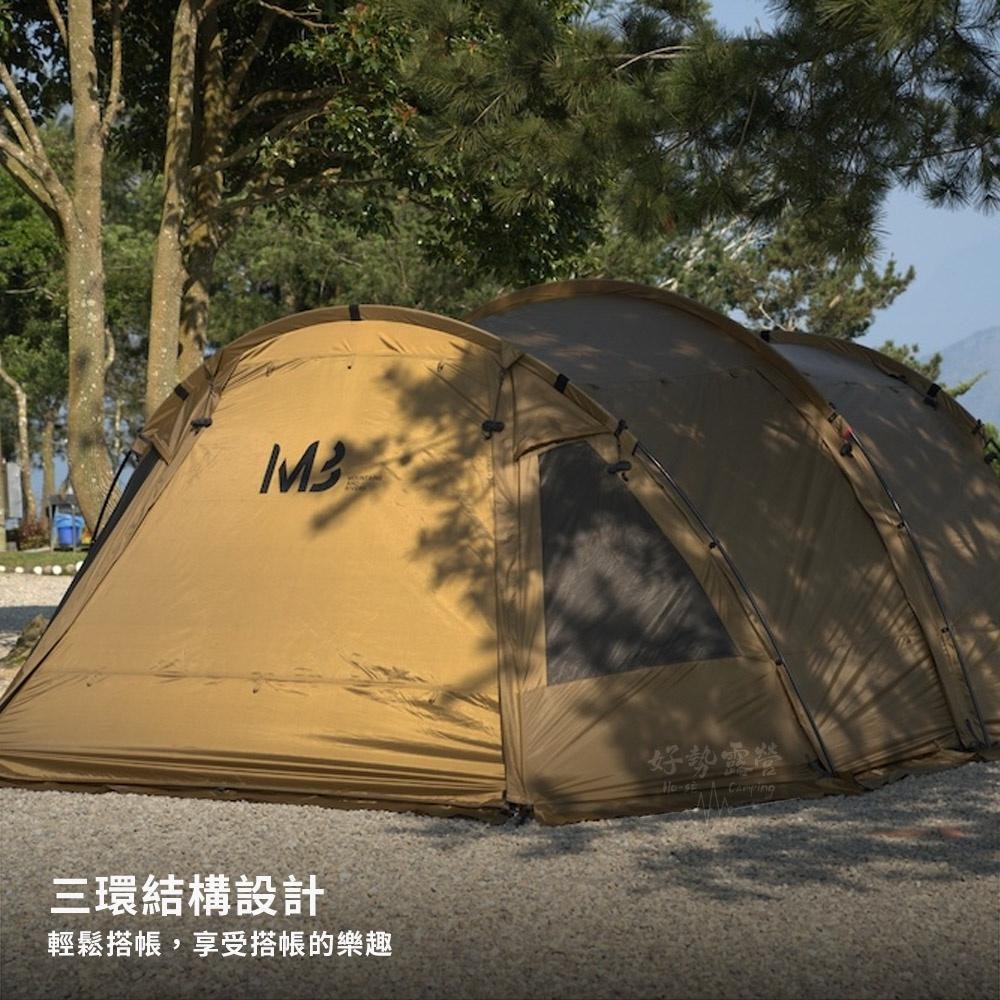 現貨三重送 Wilder Chief 荒野酋長 M3 山川隧道帳-沙【好勢露營】三環帳 簡易搭建 山川帳 M3帳-細節圖3