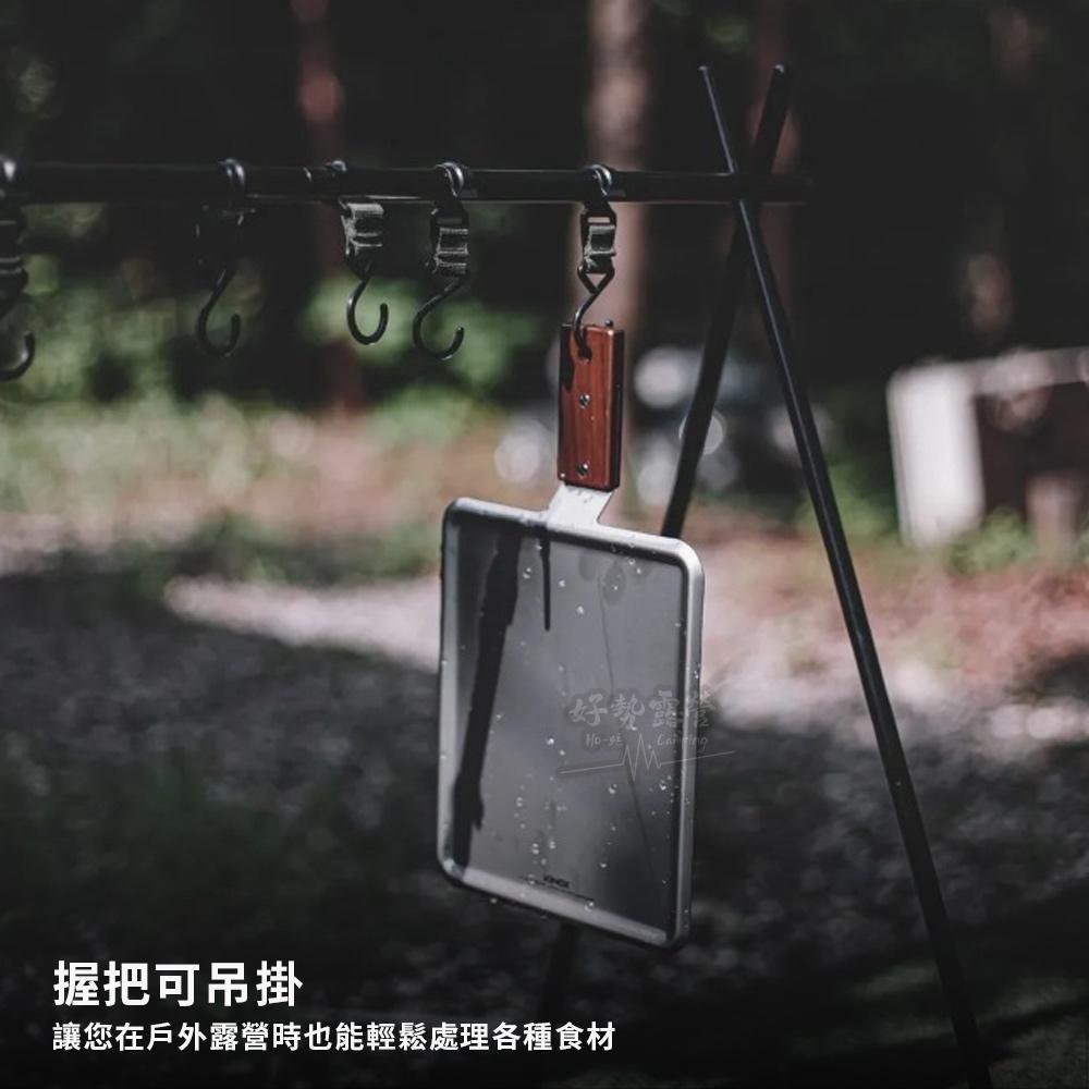 韓國 KINOX 大師砧板 胡桃木握把【好勢露營】韓國製不鏽鋼砧板 儀式感擺盤 野營砧板 不銹鋼抗菌砧板-細節圖5