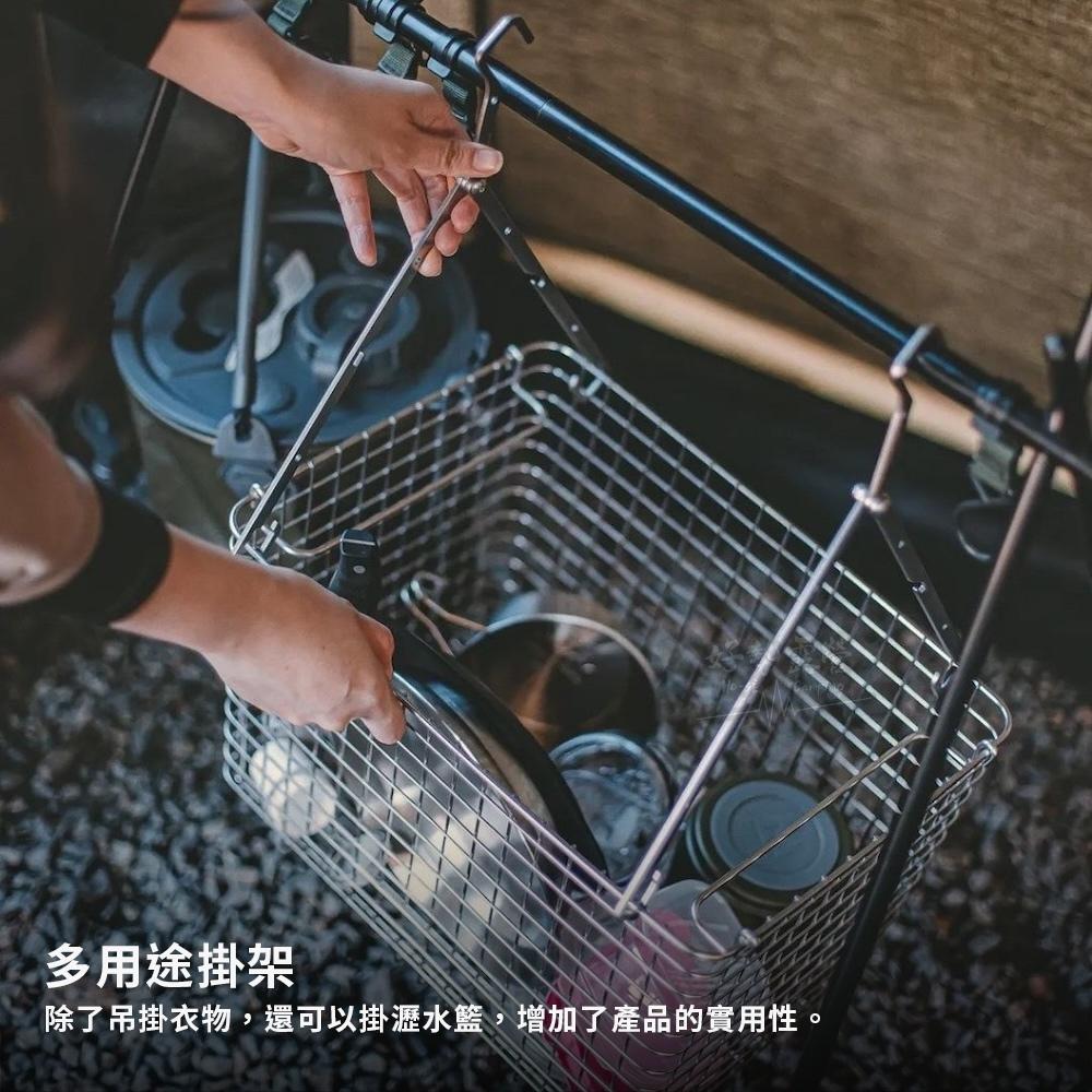 韓國 KINOX 吊掛衣架-2入【好勢露營】不鏽鋼折疊掛架 瀝水籃掛組 含收納袋 韓國製 戶外衣架組 瀝水籃吊掛-細節圖4