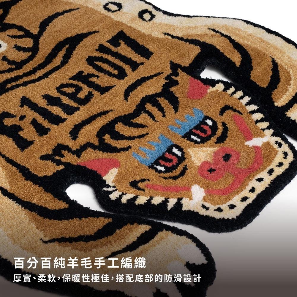 Filter017 印度手工西藏虎地毯【好勢露營】Tibetan Tiger Rug純羊毛製 造型地墊 底部防滑西藏圖騰-細節圖4