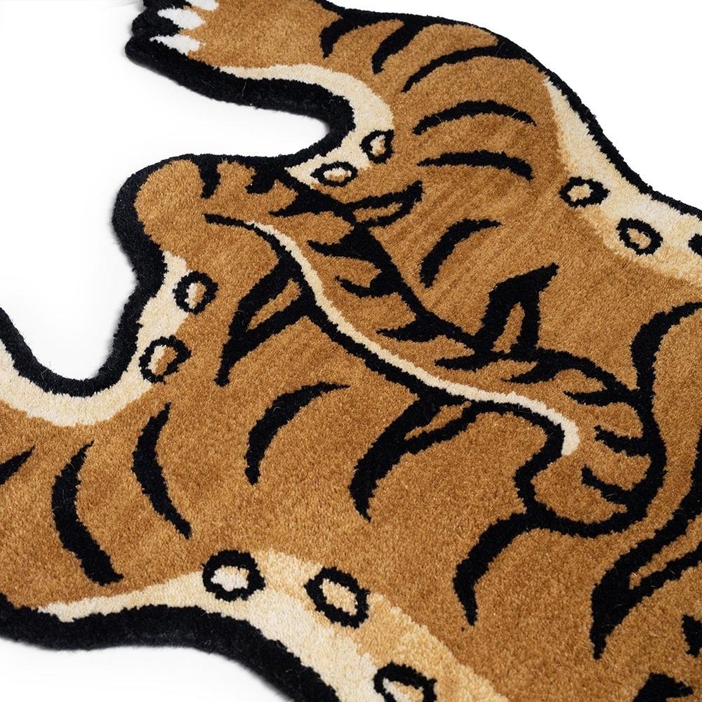 Filter017 印度手工西藏虎地毯【好勢露營】Tibetan Tiger Rug純羊毛製 造型地墊 底部防滑西藏圖騰-細節圖8
