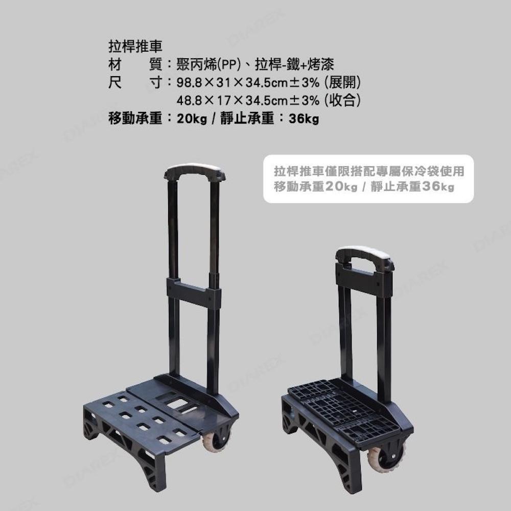 Pro Kamping 領航家 酷卡拉桿式保冷袋 30L【好勢露營】cool car 多功能保冷袋 拉桿保冷袋 買菜推車-細節圖8