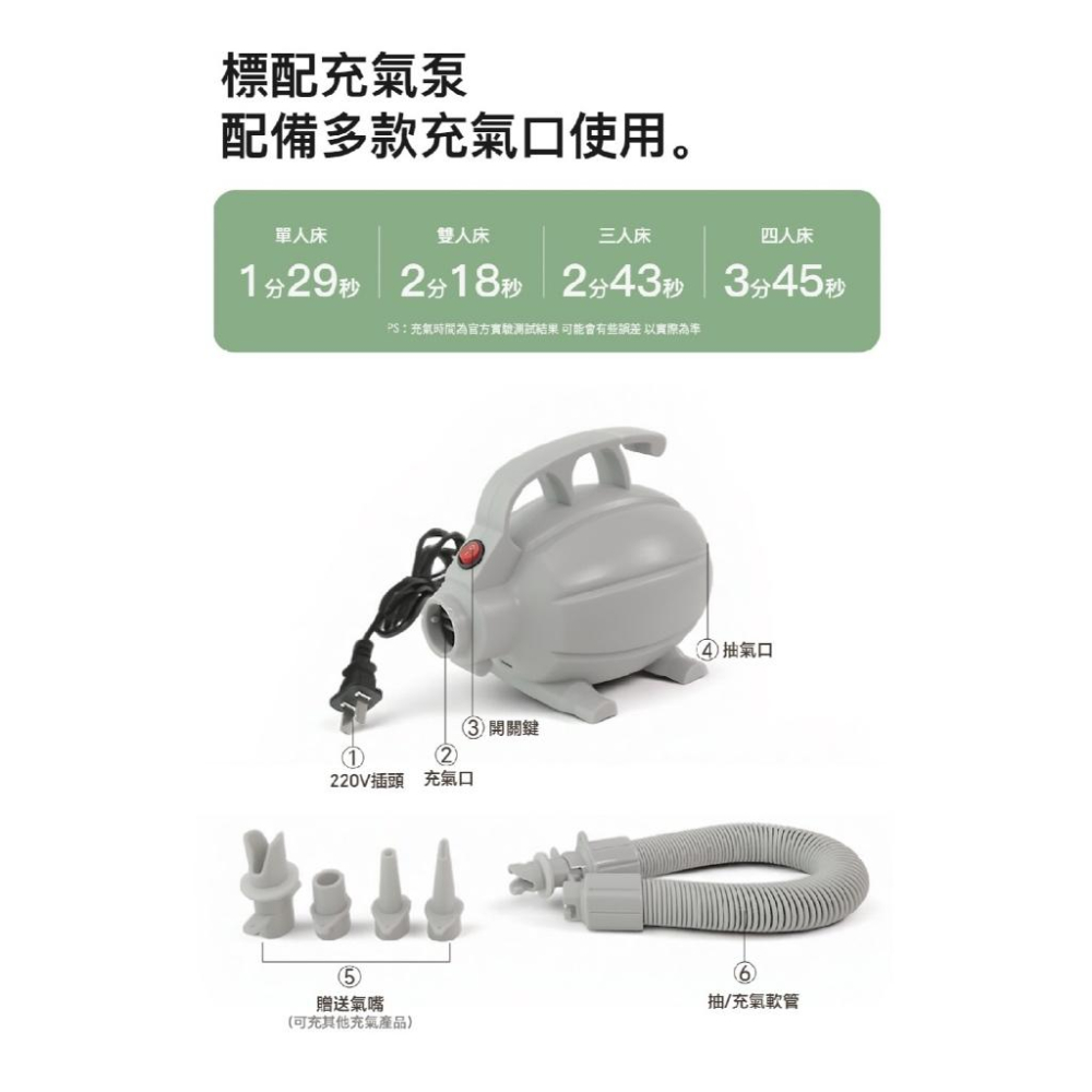 美國杜邦MKCAMP 雲空間PRO充氣床 100cm/150cm/200cm【好勢露營】送充氣機+收納袋 記憶棉床-細節圖9