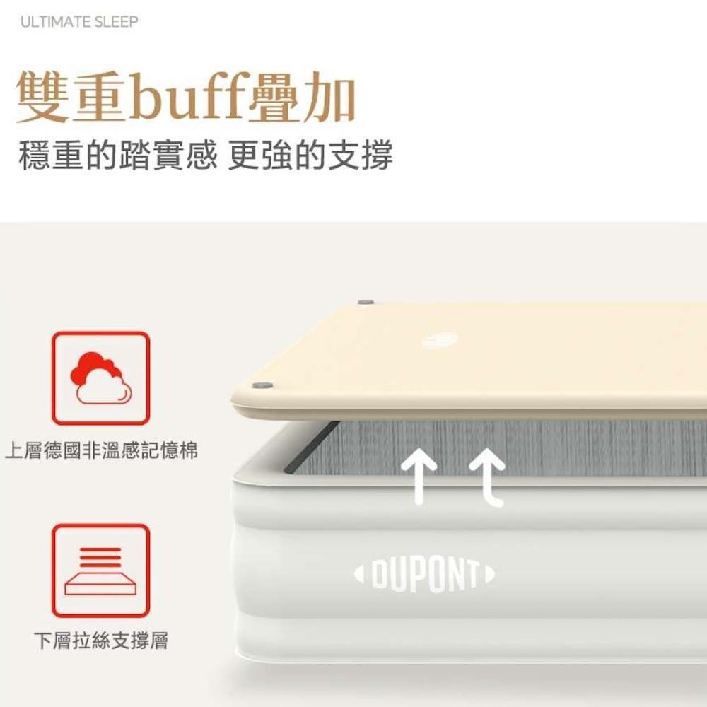 DUPONT 杜邦 雲床PRO 單人/雙人/三人 台灣限定黑色【好勢露營】雙層充氣床墊 TPU 記憶棉舒適層+拉絲床-細節圖6