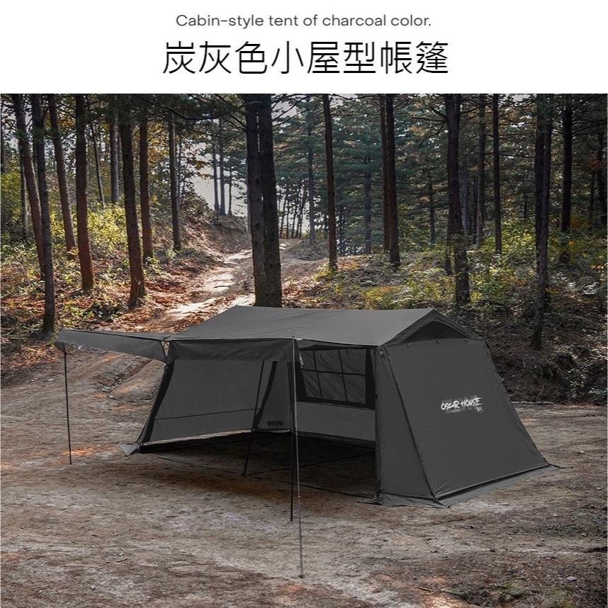 KAZMI KZM OSCAR 工業風奧斯卡4人帳-灰色【好勢露營】小屋帳篷 客廳帳 野營野餐 露營 專用掛窗 軍綠色-細節圖4