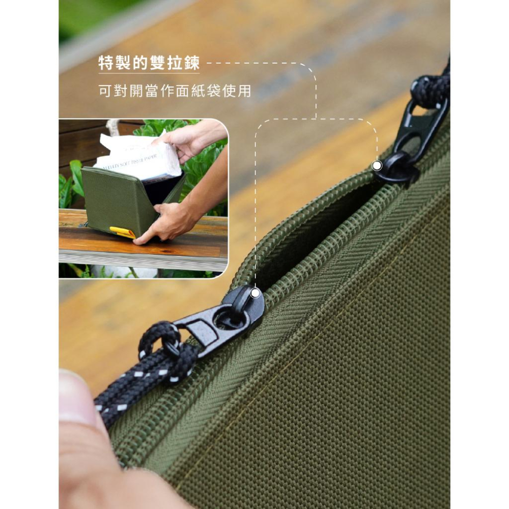 Camping 帳蓬收納包【好勢露營】衛生紙收納包 雙拉鍊 帳篷造型 旅遊 隨身小物收納 防潑水面紙袋 造型手提包-細節圖5