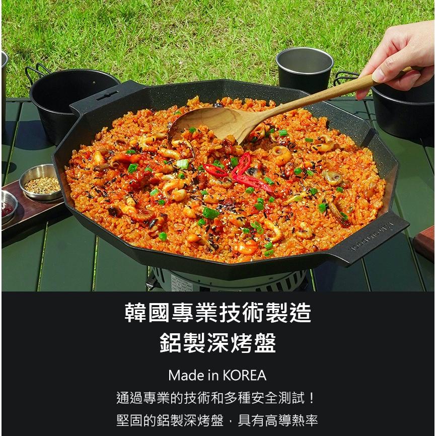 KAZMI KZM 韓式深烤盤【好勢露營】木質手把 煎盤 烤盤 適用多種爐具 烤盤 煎盤 鐵盤 燒烤盤 韓國烤盤-細節圖5