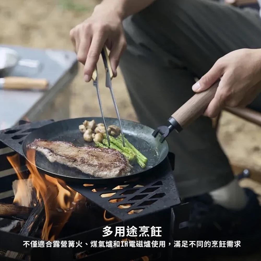 日本WAQ x 藤田金属 日本製職人煎烤盤【好勢露營】直燒烤盤 TAKIBING FRYPAN 鐵鍋 無塗層 平煎鍋子-細節圖5