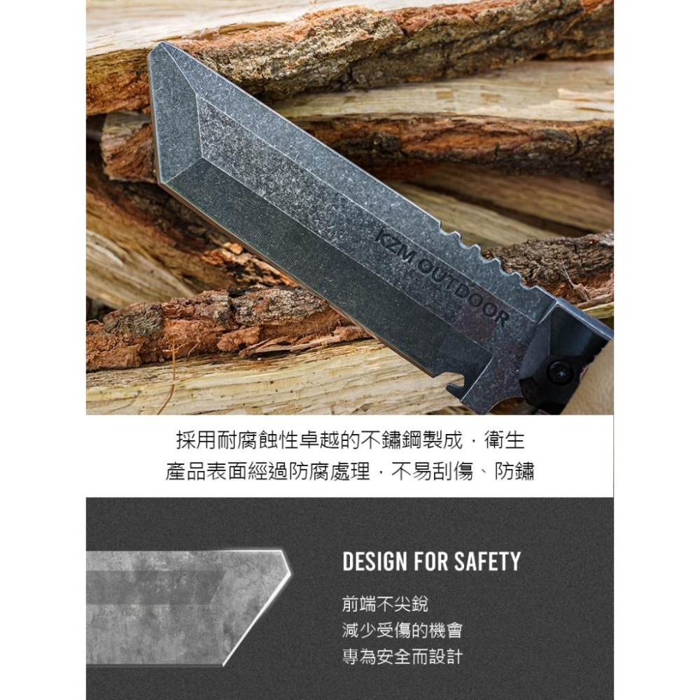 KAZMI KZM 工業風柴刀【好勢露營】不鏽鋼 砍柴刀 附保護套 砍竹 劈刀 砍刀 砍樹 砍樹枝 柴火焚火-細節圖6