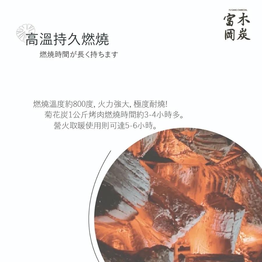 富岡木炭 菊花炭(圓扇混和)/3KG【好勢露營】扇形/圓形都有 無煙木炭火炭 營火烤肉 炭火野炊 取暖燒烤-細節圖6