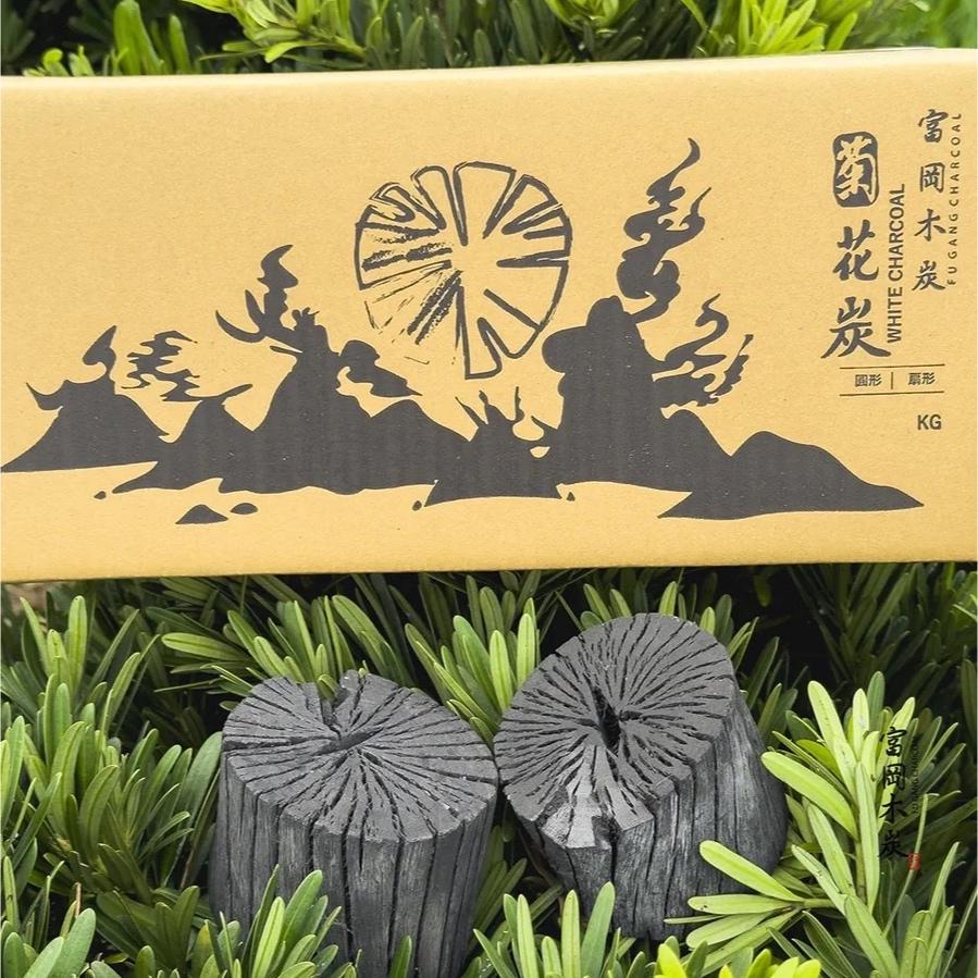 富岡木炭 菊花炭(圓扇混和)/3KG【好勢露營】扇形/圓形都有 無煙木炭火炭 營火烤肉 炭火野炊 取暖燒烤-細節圖7