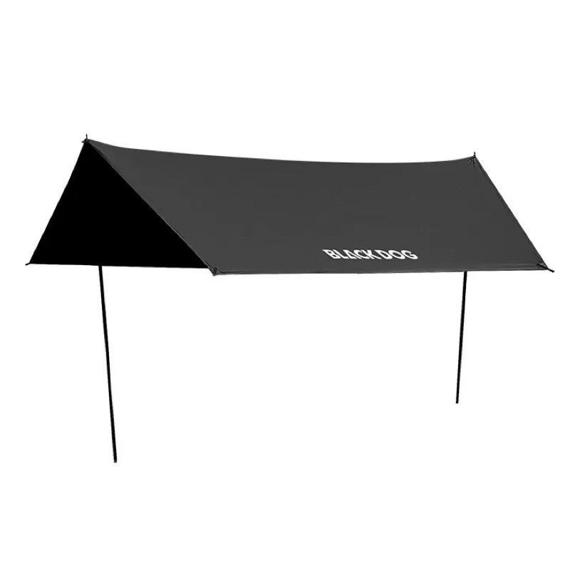 BLACKDOG 黑狗 遂雲 黑膠六角天幕 450x292x220cm【好勢露營】全遮光鈦黑膠科技 防曬天幕-細節圖2