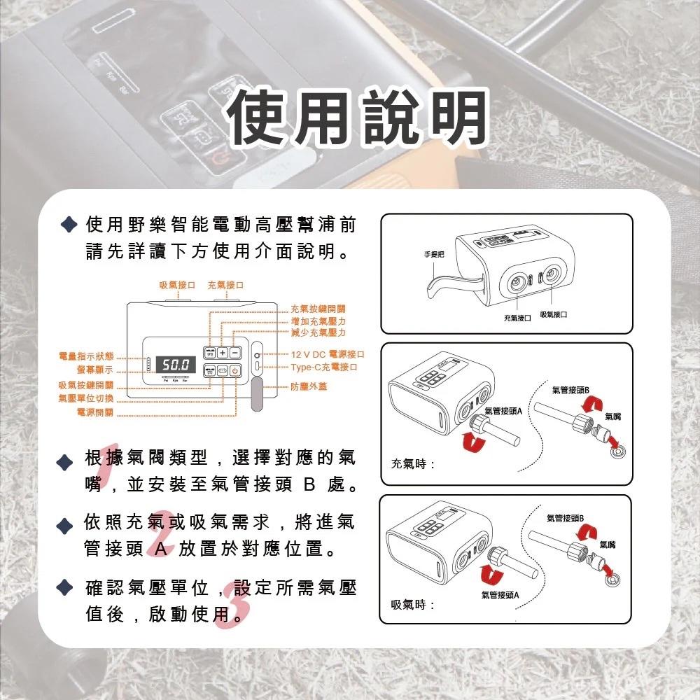 野樂Camping Ace 智能高壓幫浦【好勢露營】充氣帳 電動打氣機 充氣幫浦 電動打氣機 高壓氣泵 SUP充氣機-細節圖9