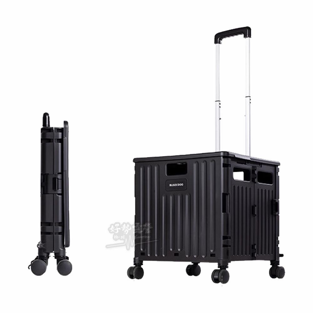 BLACKDOG 黑狗 星軌X2 購物手推車30L【好勢露營】升級萬向輪 黑化折疊購物車-細節圖2