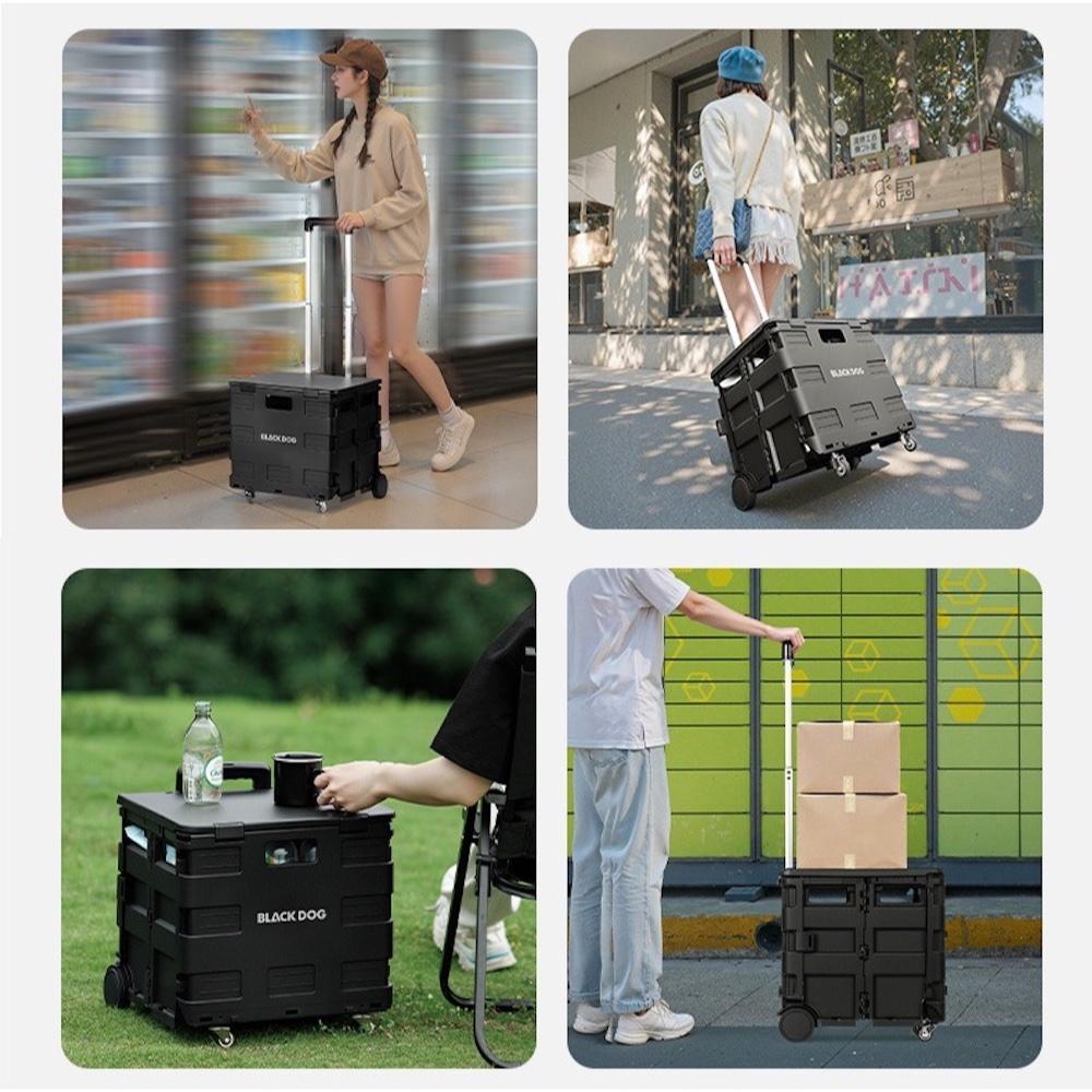 BLACKDOG 黑狗 星軌X2 購物手推車30L【好勢露營】升級萬向輪 黑化折疊購物車-細節圖7