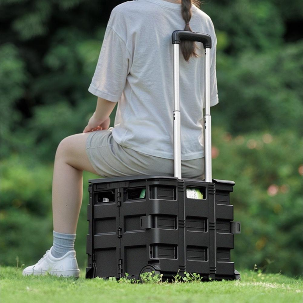 BLACKDOG 黑狗 星軌X2 購物手推車30L【好勢露營】升級萬向輪 黑化折疊購物車-細節圖8