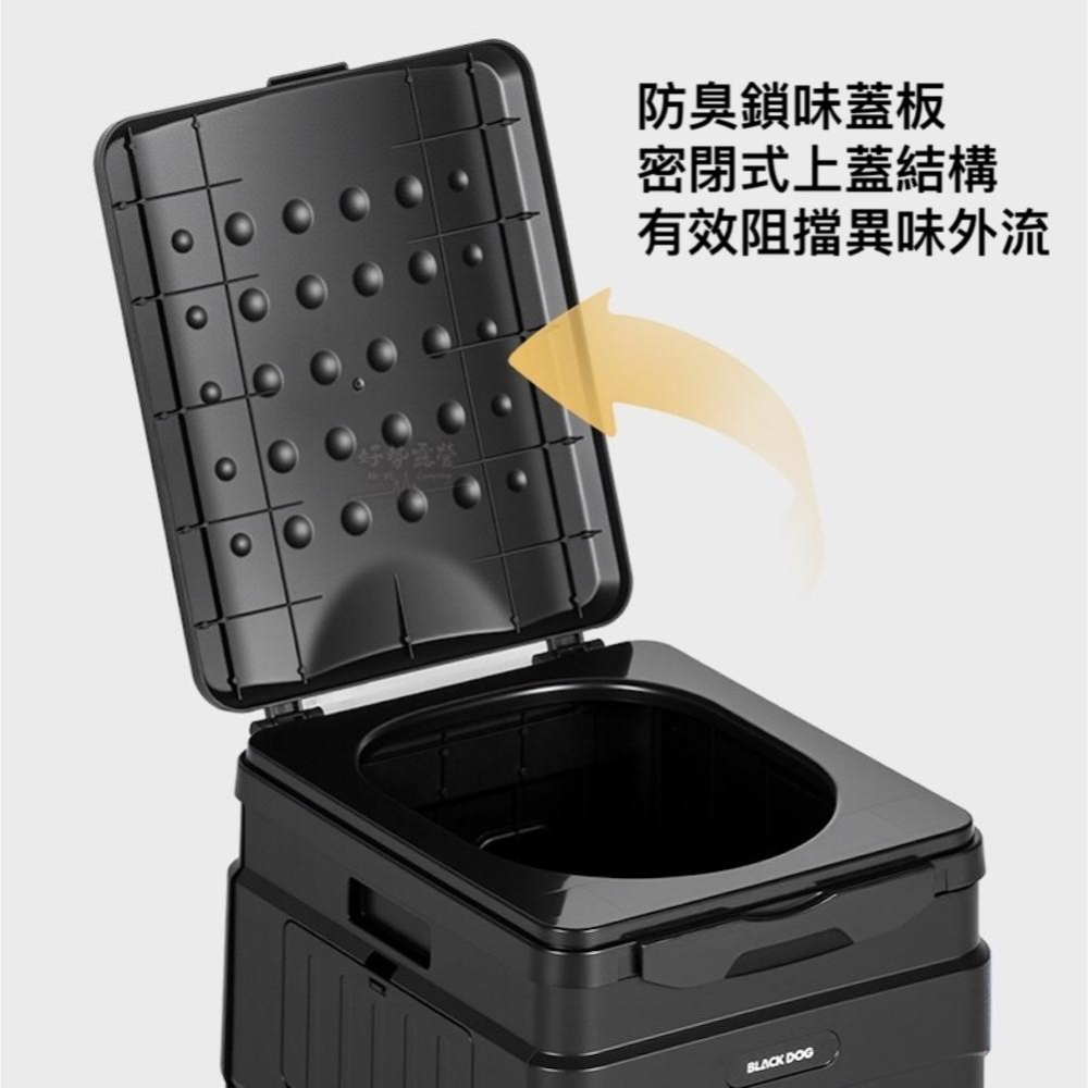 BLACKDOG 黑狗 折疊馬桶2.0 送固化劑+垃圾袋【好勢露營】摺疊馬桶便盆 可當小椅凳 收納箱 垃圾桶 野營車宿-細節圖5