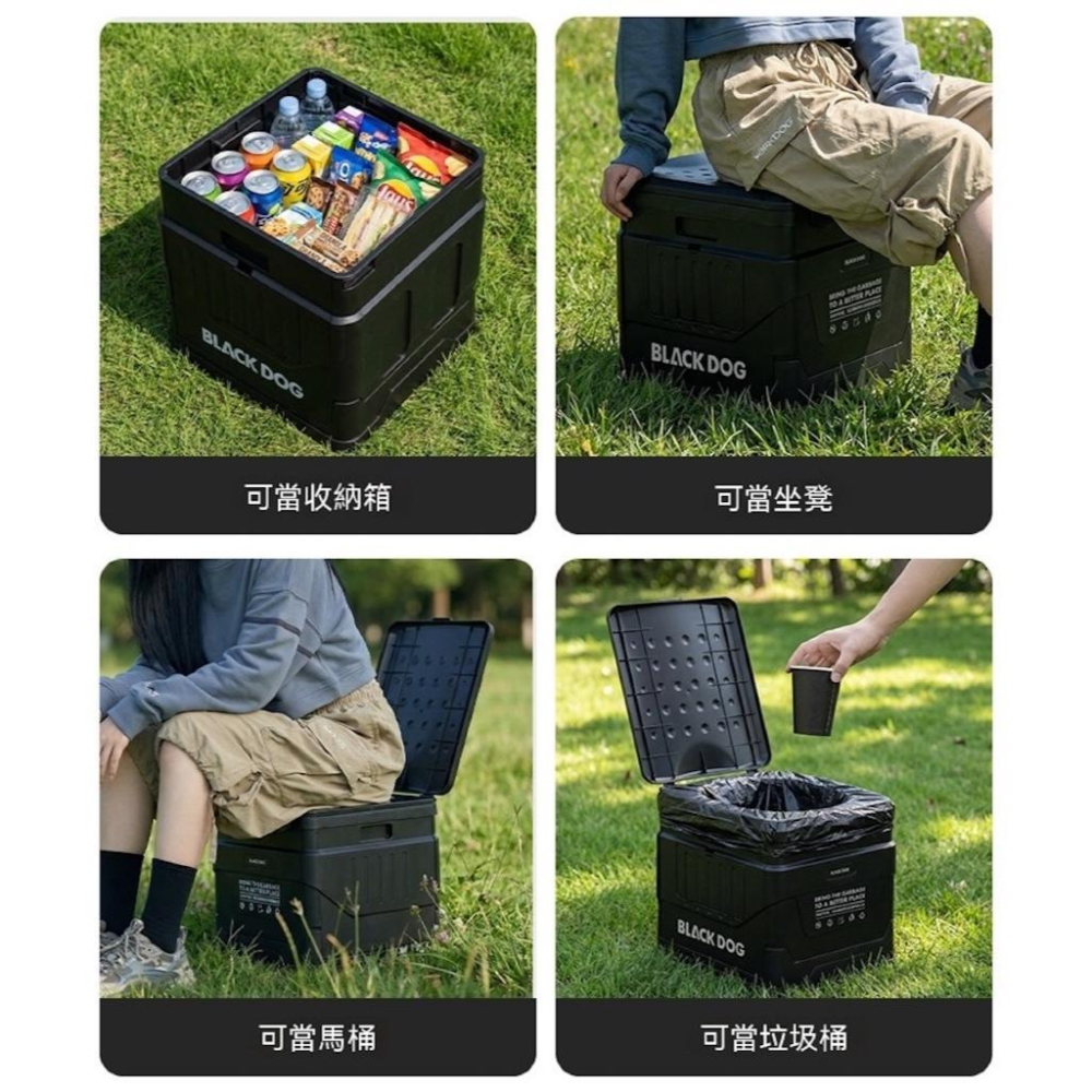 BLACKDOG 黑狗 折疊馬桶2.0 送固化劑+垃圾袋【好勢露營】摺疊馬桶便盆 可當小椅凳 收納箱 垃圾桶 野營車宿-細節圖9