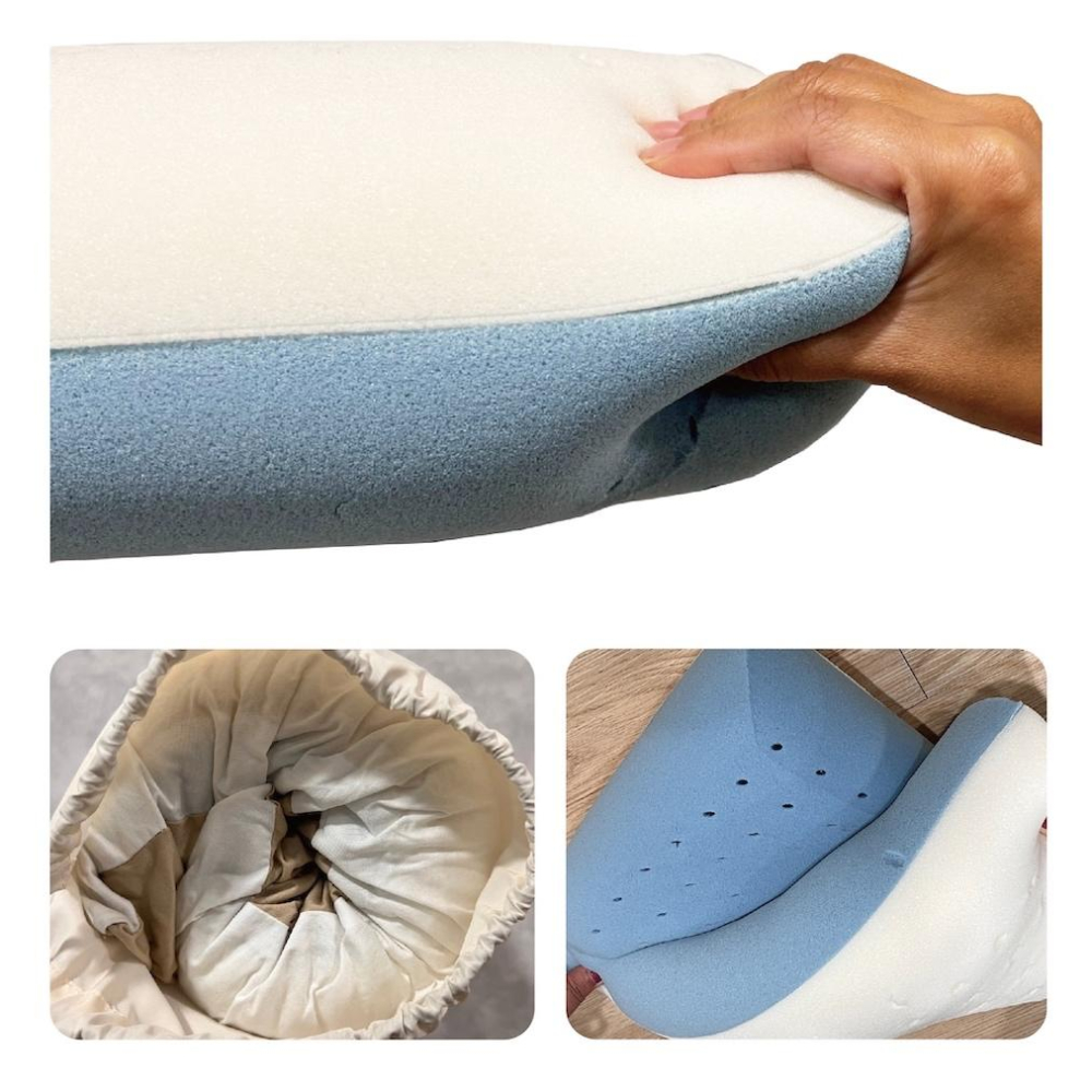 Metsa 米特薩 眠月翻轉記憶枕 一般款/加大款65cm【好勢露營】旅行枕 露營枕頭 戶外枕 雙芯設計 高度12cm-細節圖5