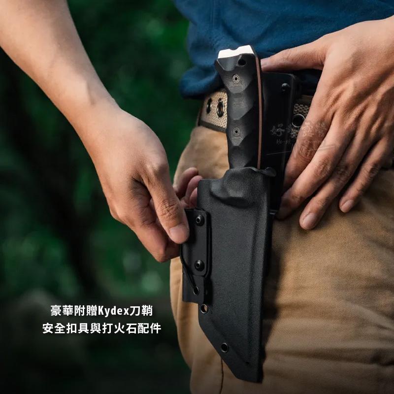 CAMPFIRE 營火部落 高砂蛇直刀【好勢露營】三合一不銹鋼刀 劈柴刀 料理刀 直刀 隨身刀 刀尾打火石-細節圖6