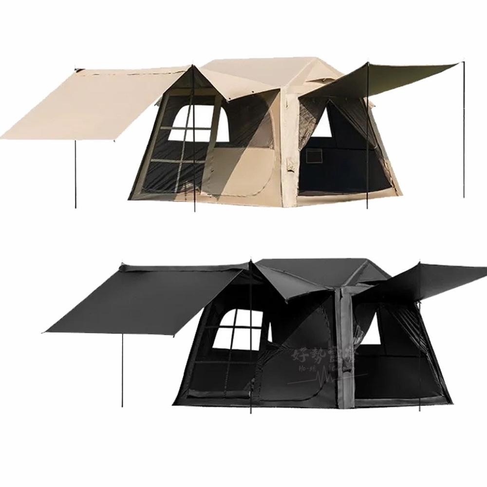 BLACKDOG 黑狗 山隱居AIR PRO充氣小屋帳篷【好勢露營】充氣帳篷 速搭帳 黑化帳篷 3-4人雙翼天幕-細節圖2