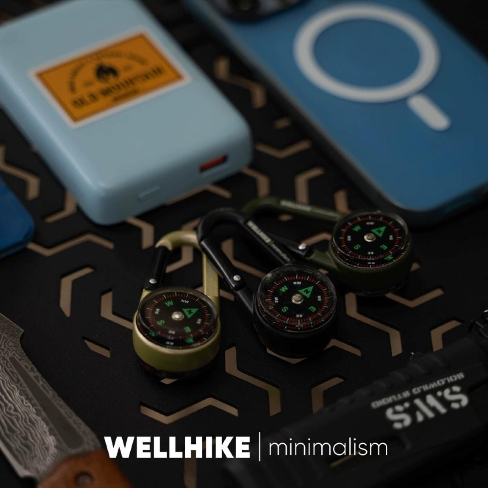 WELLHIKE 三合一指南針溫度計掛扣【好勢露營】掛扣環 戰術生存鑰匙圈 登山扣 露營帳篷扣環 軍事露營工具-細節圖7