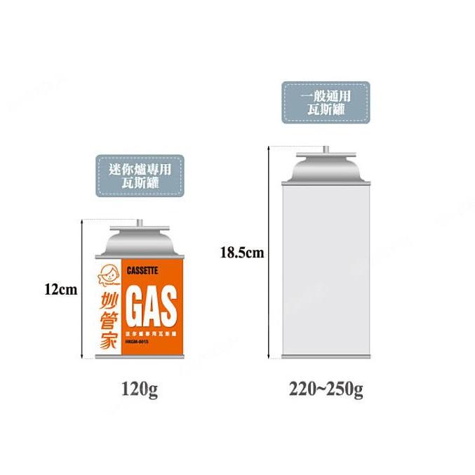 妙管家 120g 迷你卡式瓦斯罐【好勢露營】 卡式瓦斯爐 適用Dr. HOWS KOVEA CUBE X-ON 迷你罐-細節圖4