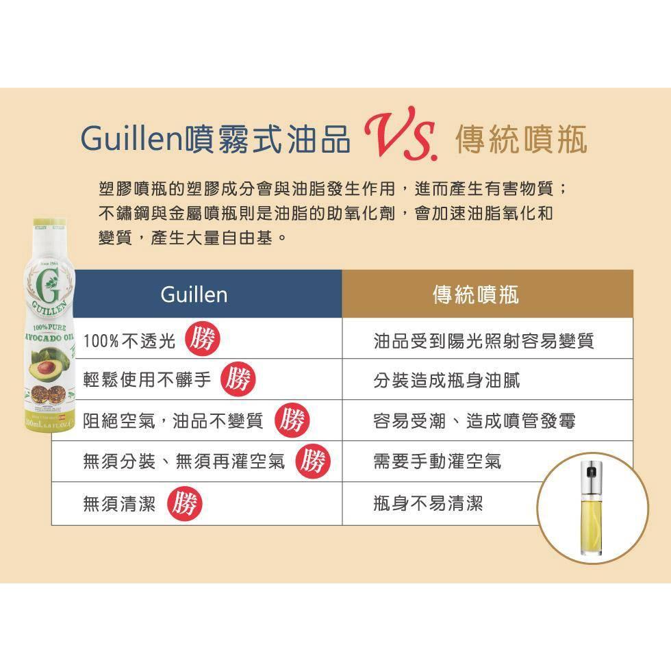 西班牙 Guillen 噴霧式橄欖油【好勢露營】 特級冷壓初榨  200ml 西班牙原裝進口 玄米油酪梨油噴霧油-細節圖5