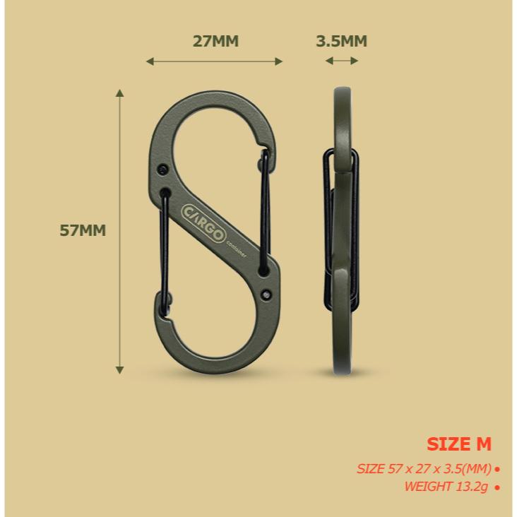 CARGO S型登山扣 M/L【好勢露營】雙向扣環 啞光塗層 S勾 S扣 S掛勾 S型扣環 8字扣 S鉤 登山環-細節圖8