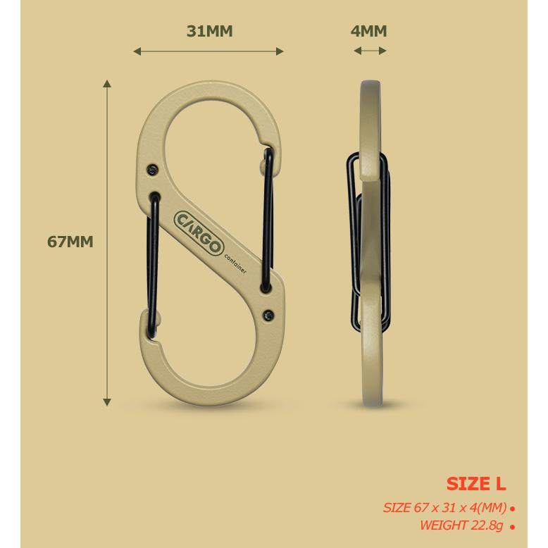 CARGO S型登山扣 M/L【好勢露營】雙向扣環 啞光塗層 S勾 S扣 S掛勾 S型扣環 8字扣 S鉤 登山環-細節圖9