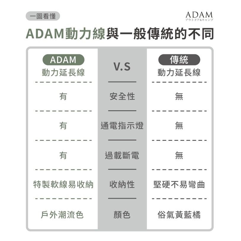 ADAM 戶外延長動力線【好勢露營】綠色沙色黑色延長動力線 延長線 新安規露營電線 工地電線 15M 10M 5M-細節圖9