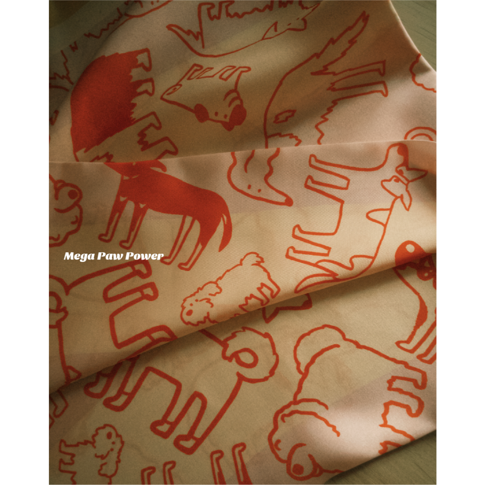 【🇹🇼tzu ming doodle】好狗圖鑑絲巾（共2色）-細節圖2