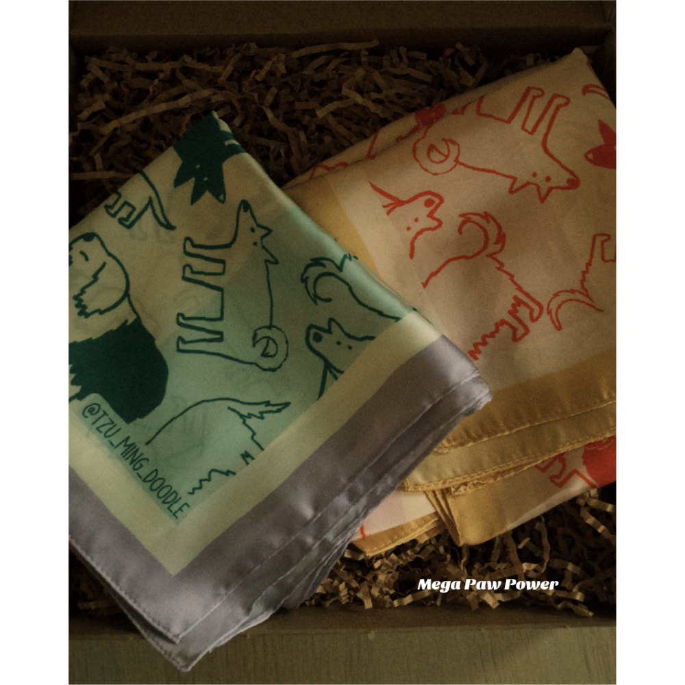 【🇹🇼tzu ming doodle】好狗圖鑑絲巾（共2色）-細節圖5