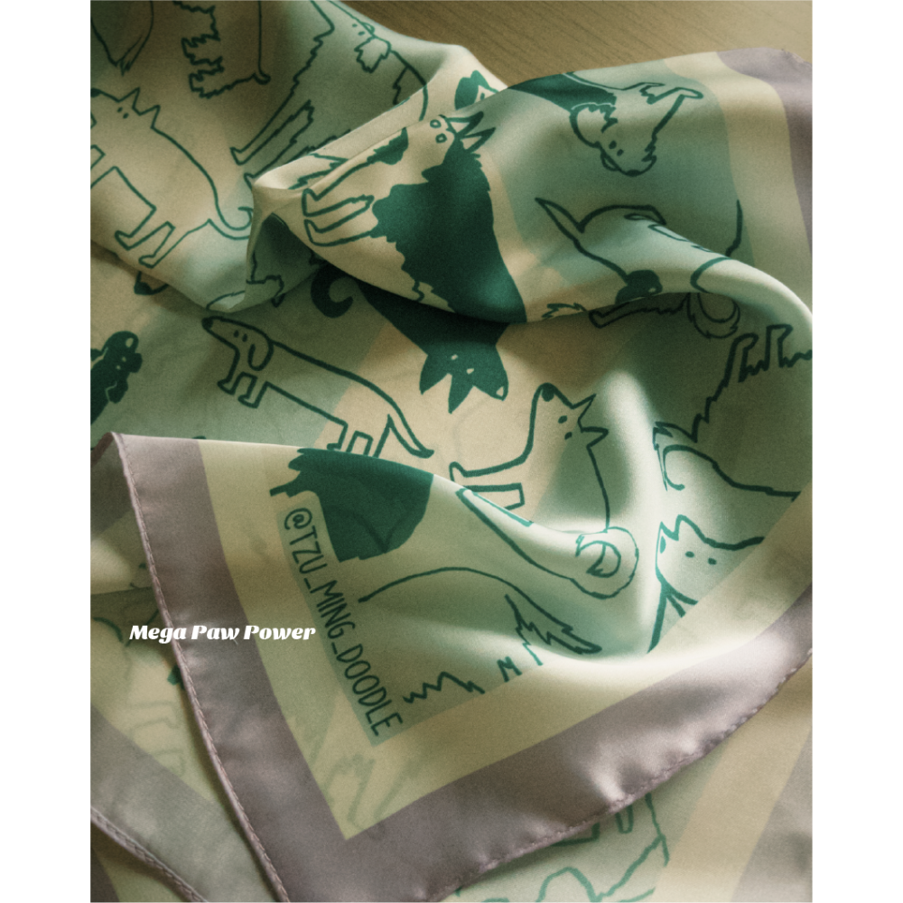 【🇹🇼tzu ming doodle】好狗圖鑑絲巾（共2色）-規格圖5