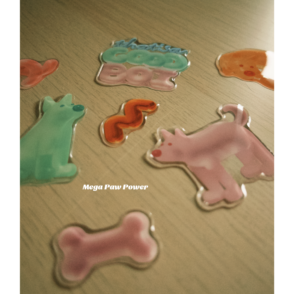 【🇹🇼tzu ming doodle】施華哈士奇-3D狗狗水晶滴膠貼紙-細節圖2