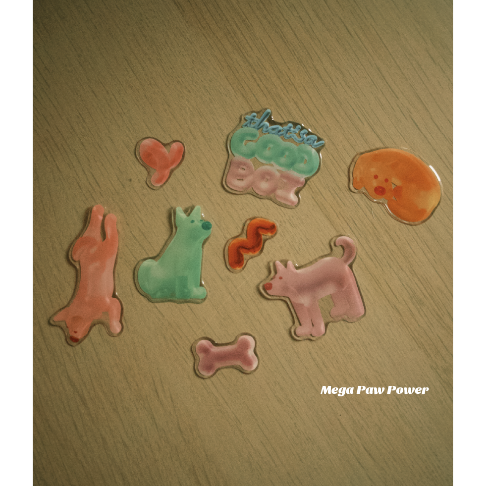 【🇹🇼tzu ming doodle】施華哈士奇-3D狗狗水晶滴膠貼紙-細節圖3