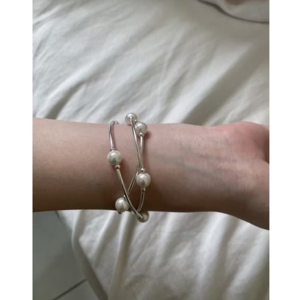 銀飾珍珠手鍊（現貨）贈拭銀布-細節圖2
