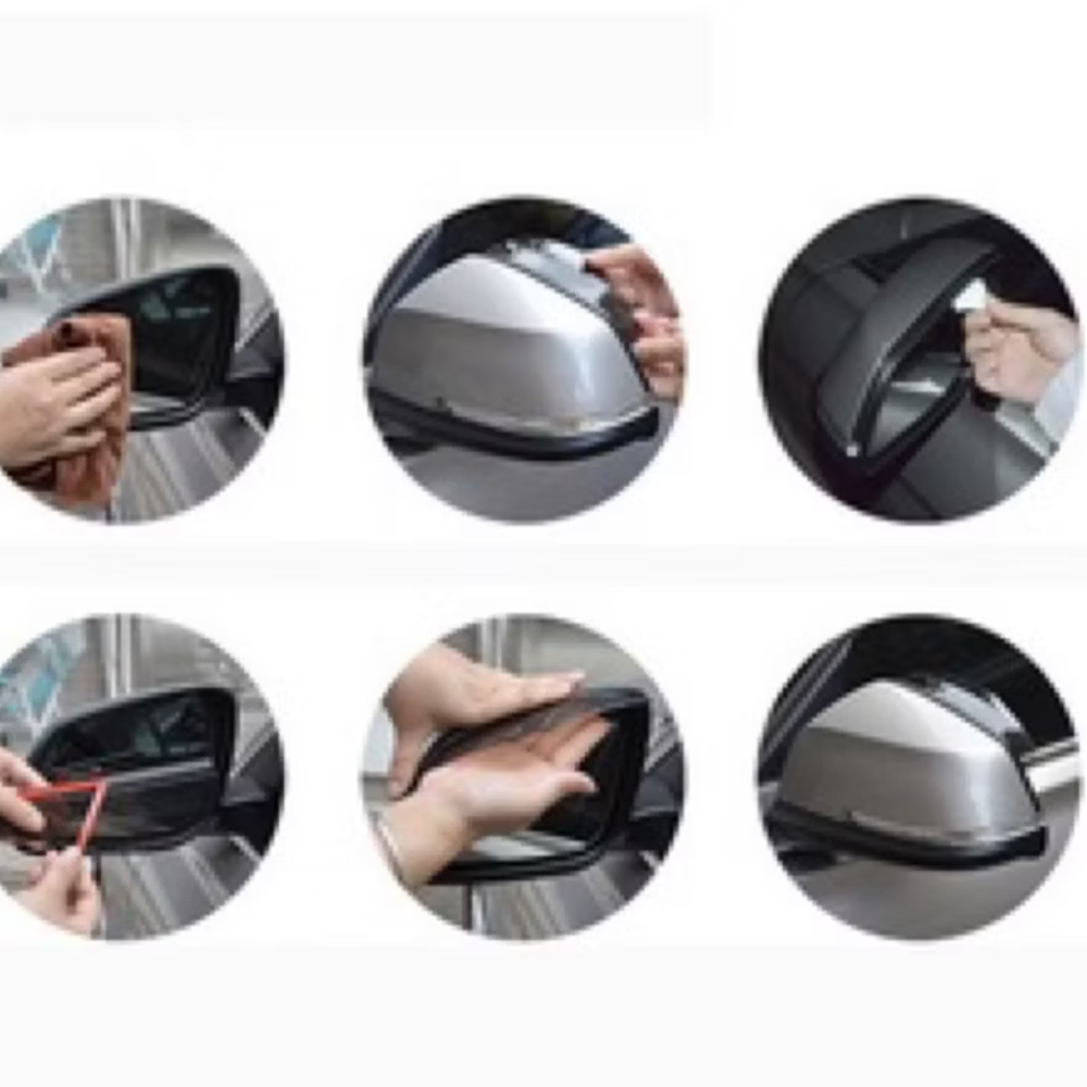 汽車後照鏡雨遮罩（黑色/透明）傑克商店-細節圖2