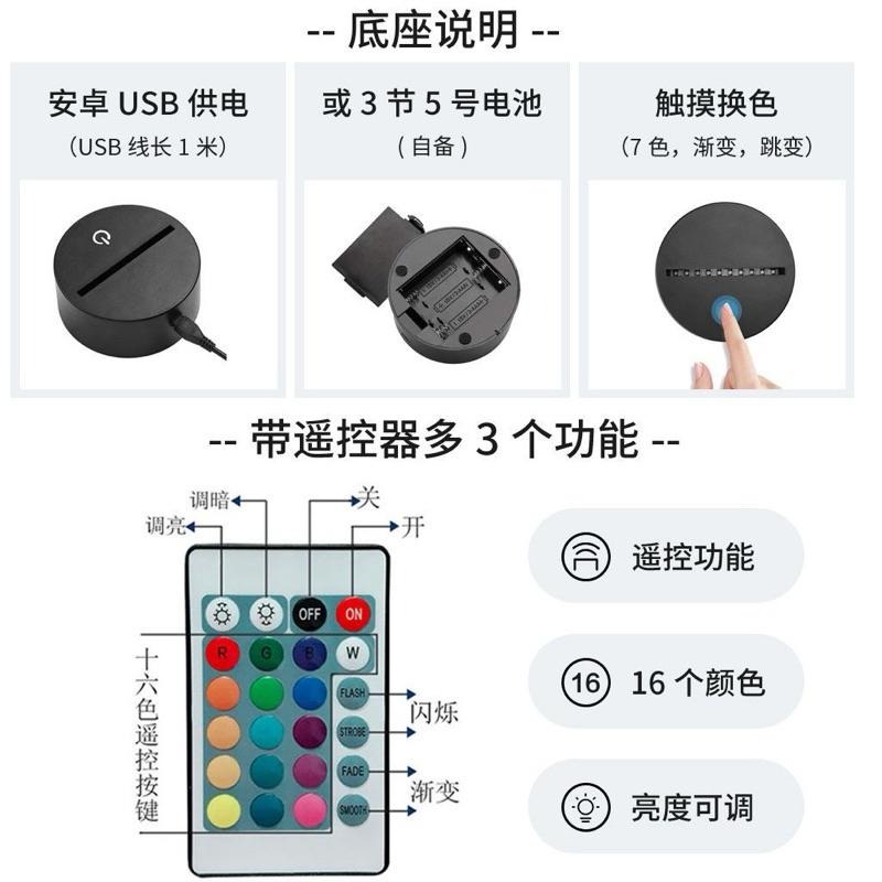 【現貨】我的英雄學院 霍克斯 小夜燈 動漫LED小夜燈 變色觸控床頭燈-細節圖2