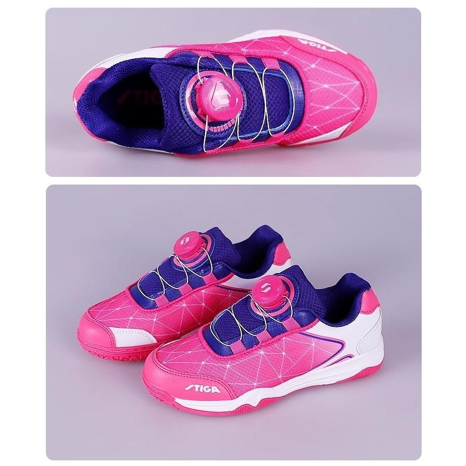 <樂勝Let＇s win> STIGA 兒童桌球鞋 訓練鞋 旋鈕設計免綁鞋帶 穿脫方便 材質輕盈 分散衝擊力-細節圖6