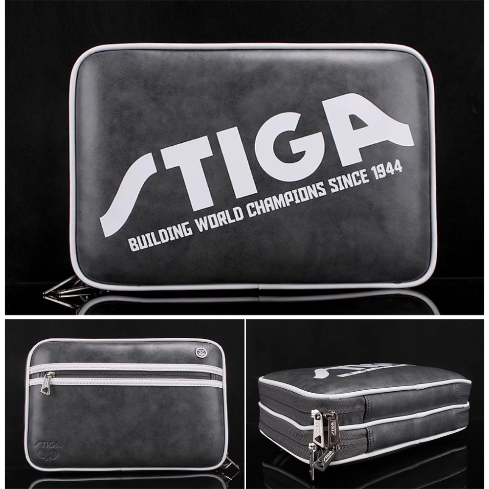 <樂勝Let＇s win>正品STIGA桌球拍套 乒乓球拍套 防潑水耐用皮質單拍套雙拍套-規格圖5