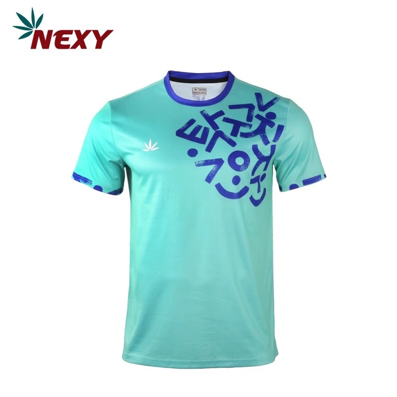 <樂勝Let＇s win> ENXY 韓語印花 桌球衣 乒乓球衣 吸濕排汗 青綠/深藍-規格圖3