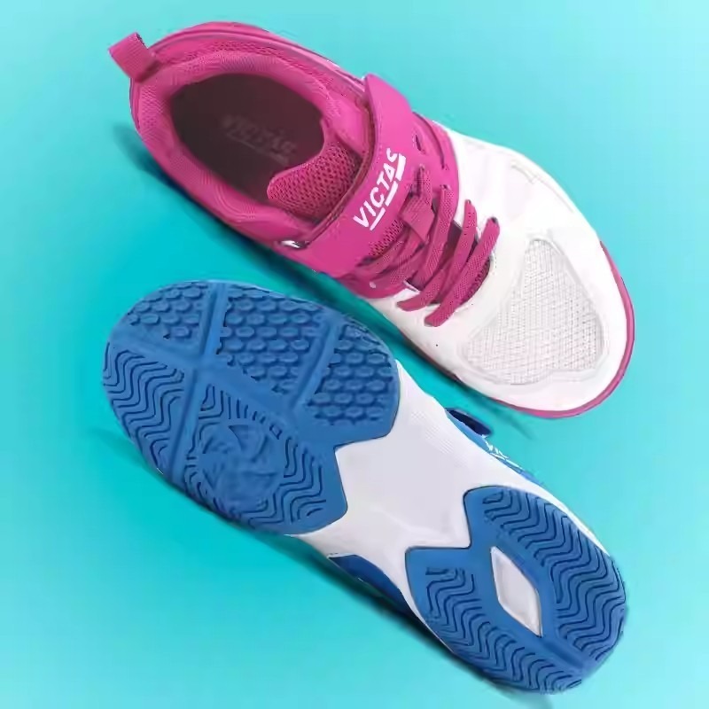 <樂勝Let＇s win> VICTAS 兒童 桌球鞋 乒乓球鞋 比賽鞋  透氣防滑 紅藍-細節圖5