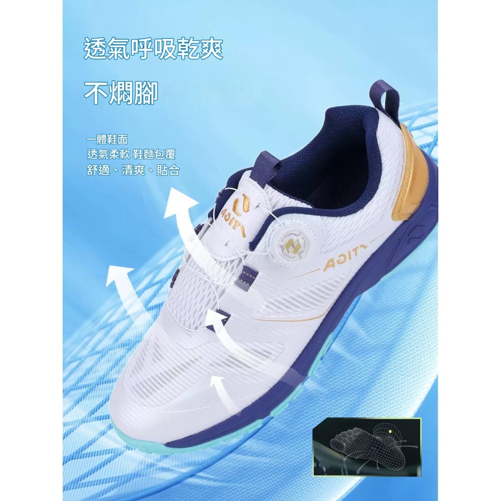 <樂勝Let＇s win> STIGA 桌球鞋 訓練鞋 2026新款 旋鈕設計免綁鞋帶穿脫方便 材質輕盈網面設計-細節圖5