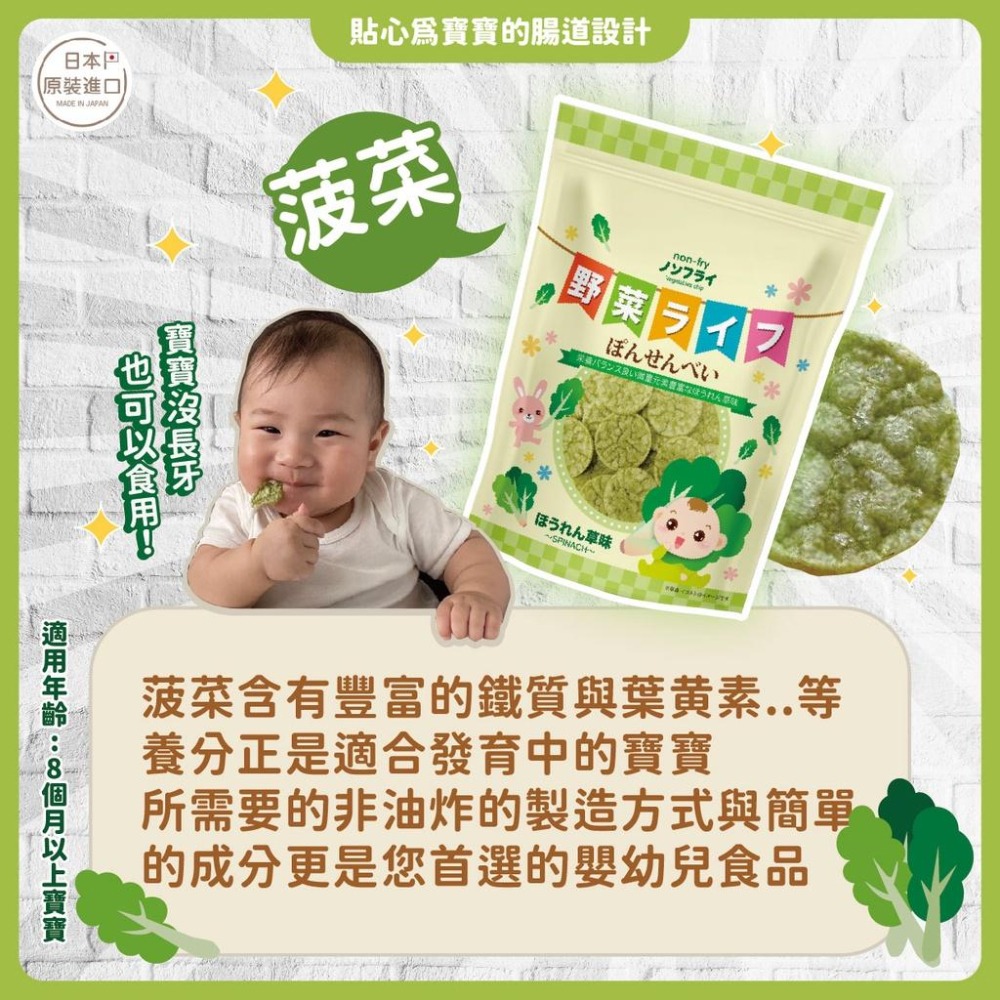 💗💗小姐姐日本零食💗💗 日本小孩吃的仙貝 來自愛知縣 無添加人工香料 寶寶食堂 海苔 玉米番茄 菠菜 紫薯-細節圖2