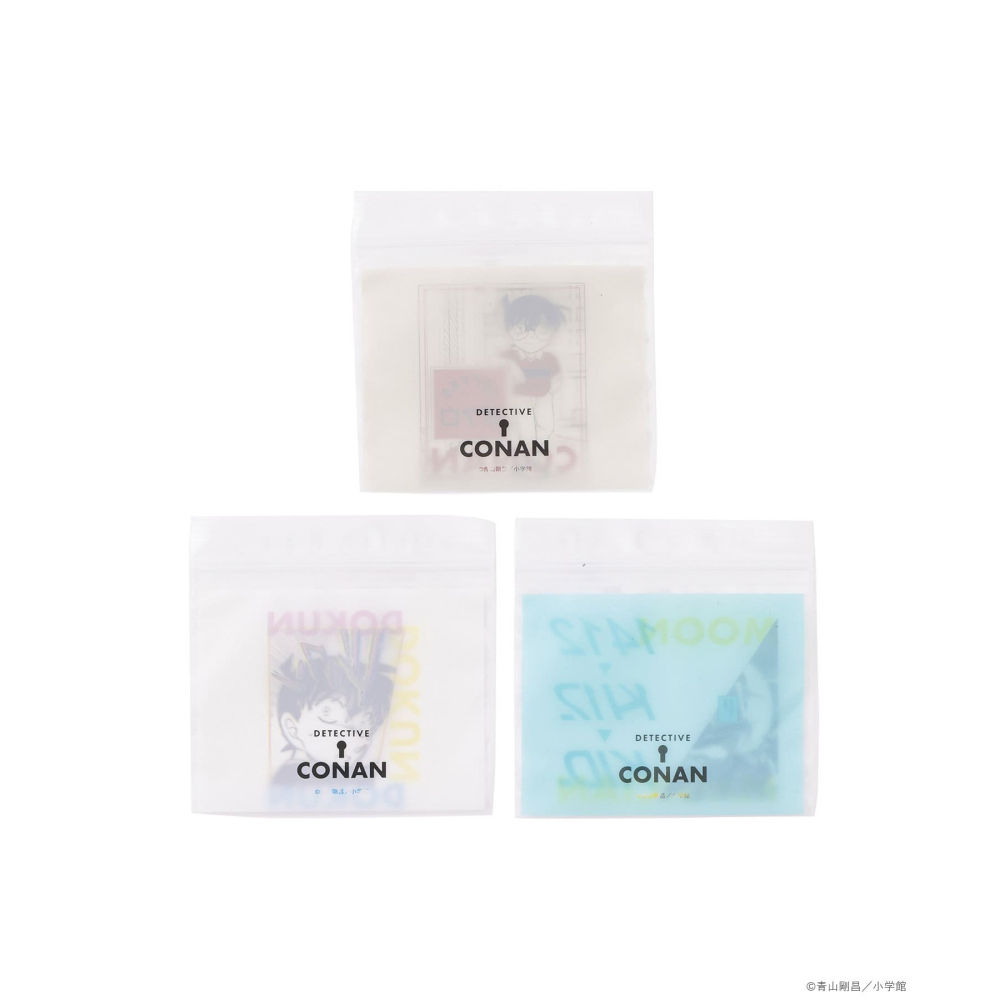 現貨 名偵探柯南 日本限定 柯南30周年 3COINS 聯名 夾鏈袋 袋子 工藤新一 怪盜基德 江戶川柯南-細節圖3