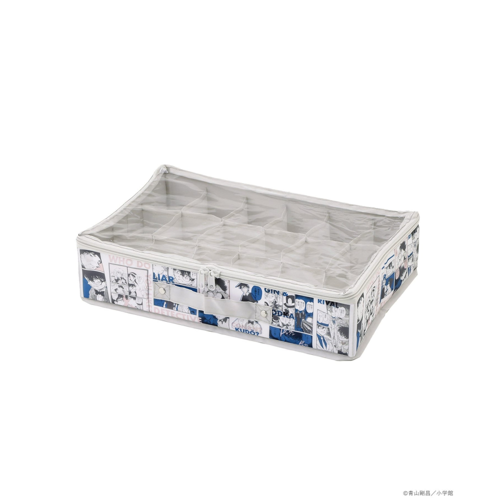 現貨 名偵探柯南 日本限定 柯南30周年 3COINS 聯名 摺疊收納盒 灰色 怪盜基德 江戶川柯南 灰原哀-細節圖2